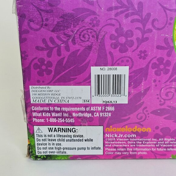 Nickelodeon Dora The Explorer 2 Ring Inflatable Swimming Pool 36" - Picture 4 of 9